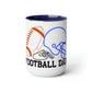 Football Dad Two-Tone Coffee Mugs, 15oz, Gift for Dad, Fathers day, Christmas present, Sports