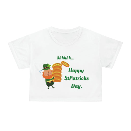 Shhhh happy st patricks day ladies crop top, Cute tee, Fun holiday shirt