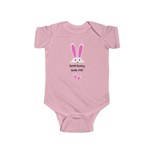 Some Bunny Loves Me, Cute Baby Girls Easter Onesies, Pink Bodysuit, Easter Sunday, Holiday, Festive