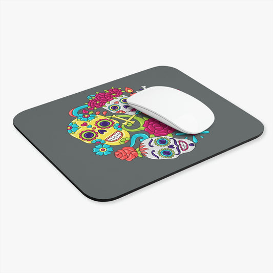 Colorful Skull & Crossbones Mouse Pad, Fire, Heart, Gift, Present, Christmas, Birthday, Fun, Sister, Friend, Aunt