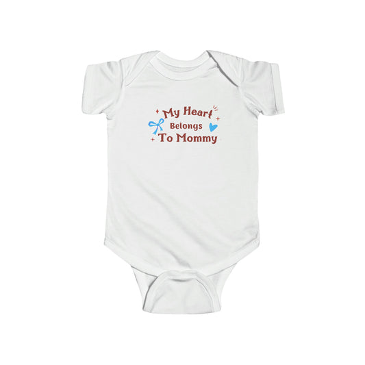 My Heart Belongs To Mommy Onesies, New Mommy Gift, Present For A New Mom, Baby Shower Gift, Friend Baby Shower Present, New Baby Gift,