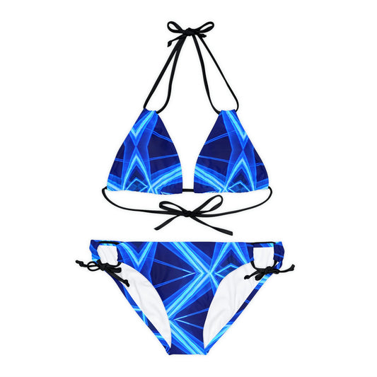 Womens Swimsuit Bikini Blue Laser Light Show Stopper