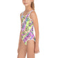 Girls Swimsuit Flower Swirl