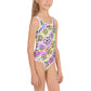 Girls Swimsuit Flower Swirl