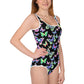 Girls Swimsuit Butterflies Neon Bathing Suit
